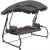 Balansoar gradina 226x126x192 cm, 3 in 1 leagan, pat si relaxare, cu plasa anti-insecte, copertina reglabila, saltea si perne incluse, gri si maro Household NewTrend