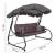 Balansoar gradina 226x126x192 cm, 3 in 1 leagan, pat si relaxare, cu plasa anti-insecte, copertina reglabila, saltea si perne incluse, gri si maro Household NewTrend