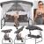 Balansoar gradina 226x126x192 cm, 3 in 1 leagan, pat si relaxare, cu plasa anti-insecte, copertina reglabila, saltea si perne incluse, gri si maro Household NewTrend