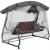 Balansoar gradina 226x126x192 cm, 3 in 1 leagan, pat si relaxare, cu plasa anti-insecte, copertina reglabila, saltea si perne incluse, gri si maro Household NewTrend