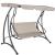 Leagan de gradina 190x115x176 cm, pentru 3 persoane, copertina reglabila, perne incluse, cadru otel si material impermeabil, bej Household NewTrend