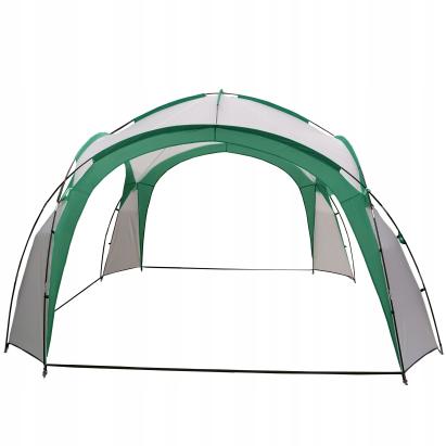 Pavilion gradina 350x350x230 cm, structura fibra de sticla, acoperis poliester impermeabil, verde cu alb Household NewTrend