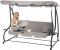 Leagan gradina 3 locuri cu baldachin reglabil, perne si suport pahare, 210x120x170 cm, gri Household NewTrend