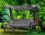 Leagan gradina 3 locuri cu baldachin reglabil, perne si suport pahare, 210x120x170 cm, gri Household NewTrend