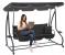 Leagan gradina 3 locuri cu baldachin reglabil, perne si suport pahare, 210x120x170 cm, gri inchis Household NewTrend