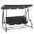 Leagan gradina 3 locuri cu baldachin reglabil, perne si suport pahare, 210x120x170 cm, gri inchis Household NewTrend