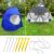 Umbrela plaja 3in1 215x205 cm, cu paravan lateral, fereastra si husa transport, material UV, albastru Household NewTrend