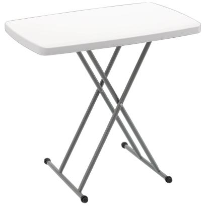 Masa pliabila 76x50 cm, inaltime reglabila 36-71 cm, pentru terasa, gradina sau camping, HDPE alb Household NewTrend