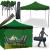 Cort tip pavilion cu 3 pereti laterali, structura solida otel si acoperis impermeabil PVC, 3x3 m cu inaltime reglabila, verde Household NewTrend