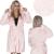 Halat de baie pentru femei pana la genunchi, cu gluga, marimea L/XL, roz Household NewTrend