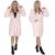 Halat de baie pentru femei pana la genunchi, cu gluga, marimea L/XL, roz Household NewTrend