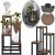 Stand pentru flori, cadru metalic, 4 etajere, 34x34x68 cm, maro inchis Household NewTrend