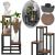 Stand pentru flori, cadru metalic, 4 etajere, 34x34x68 cm, maro inchis Household NewTrend