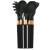 Set Sersimo 12 ustensile de bucatarie din silicon termorezistent si maner din bambus, negru Household NewTrend