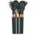 Set Sersimo 12 ustensile de bucatarie din silicon termorezistent si maner din bambus, gri Household NewTrend