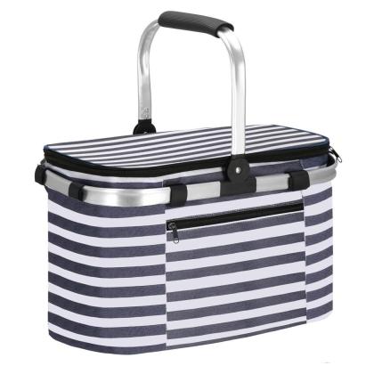 Geanta pentru picnic sau plaja, termoizolanta, 28 litri, alb albastru Household NewTrend