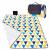 Patura pentru picnic sau plaja, cu folie izolatoare si maner, 200x200cm, albastru galben Household NewTrend