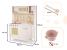 Bucatarie din lemn pentru copii 100x68x29 cm, cu accesorii si efecte luminoase, stil retro, MDF si plastic, boho, crem Household NewTrend