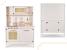 Bucatarie din lemn pentru copii 100x68x29 cm, cu accesorii si efecte luminoase, stil retro, MDF si plastic, boho, crem Household NewTrend