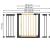 Poarta de siguranta Safety Gate pentru scari, ajustabila, din lemn cu structura otel, 117-124cm, negru maro Household NewTrend