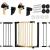 Poarta de siguranta Safety Gate pentru scari, ajustabila, din lemn cu structura otel, 117-124cm, negru maro Household NewTrend