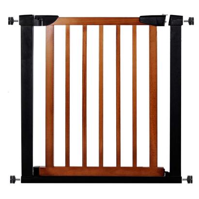 Poarta de siguranta Safety Gate pentru scari, ajustabila 75-82 cm, din otel si lemn, negru maro Household NewTrend