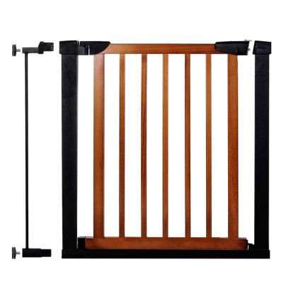 Poarta de siguranta Safety Gate pentru scari, ajustabila 83-89 cm, din otel si lemn, negru maro Household NewTrend