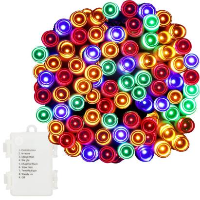 Instalatie lumini de exterior pentru gradina, 10.5 metri, 100 LED-uri, cu baterii, multicolor Household NewTrend