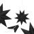 Stea decorativa 3D din hartie, cu 9 colturi, 30cm, neagra Household NewTrend