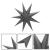 Stea decorativa 3D din hartie, cu 9 colturi, 60cm, argintie Household NewTrend