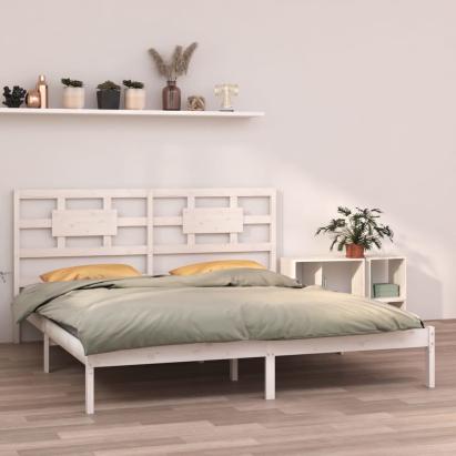 Cadru de pat Super King, alb, 180x200 cm, lemn masiv GartenMobel Dekor