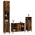Set mobilier de baie, 3 piese, stejar fumuriu, lemn prelucrat GartenMobel Dekor