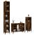 Set mobilier de baie, 3 piese, stejar fumuriu, lemn prelucrat GartenMobel Dekor