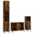 Set mobilier de baie, 3 piese, stejar fumuriu, lemn prelucrat GartenMobel Dekor