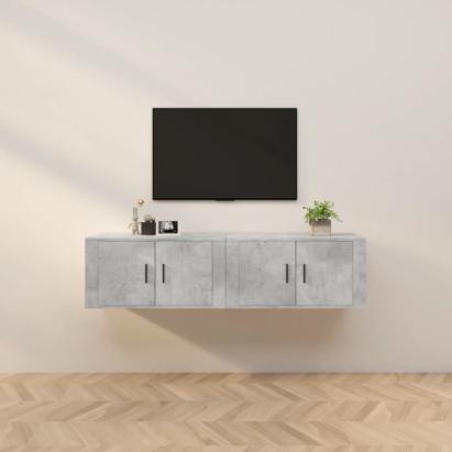 Dulapuri TV montate pe perete, 2 buc., gri beton, 80x34,5x40 cm GartenMobel Dekor