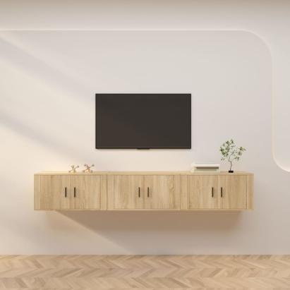 Dulapuri TV montate pe perete 3 buc stejar sonoma 80x34,5x40 cm GartenMobel Dekor