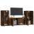 Set dulapuri TV, 3 piese, stejar fumuriu, lemn prelucrat GartenMobel Dekor
