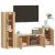 Set dulap TV, 4 piese, stejar sonoma, lemn prelucrat GartenMobel Dekor