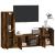 Set dulapuri TV, 4 piese, stejar fumuriu, lemn prelucrat GartenMobel Dekor