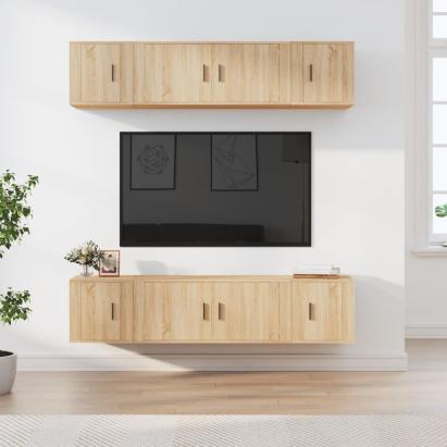 Set dulap TV, 6 piese, stejar sonoma, lemn prelucrat GartenMobel Dekor