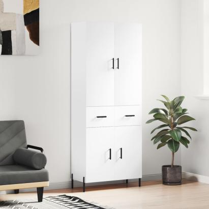 Dulap înalt, alb, 69,5x34x180 cm, lemn compozit GartenMobel Dekor