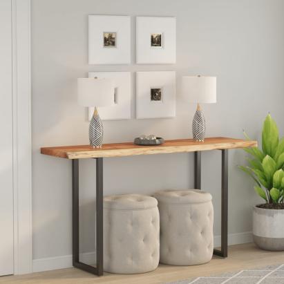 Blat masă 110x40x3,8 cm dreptunghiular lemn acacia margine vie GartenMobel Dekor