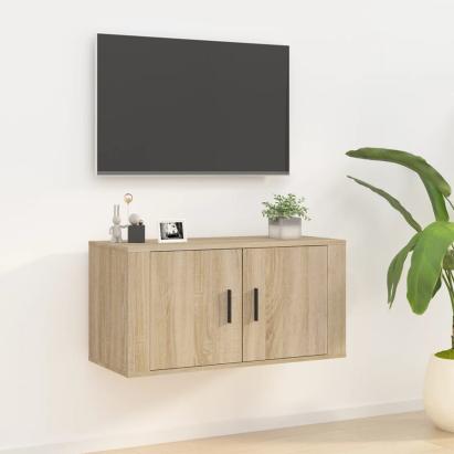 Dulap TV montat pe perete, stejar sonoma, 80x34,5x40 cm GartenMobel Dekor