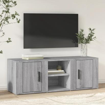 Comodă TV, gri sonoma, 100x31,5x35 cm, lemn prelucrat GartenMobel Dekor