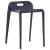 Scaune stivuibile 4 buc., negru, plastic GartenMobel Dekor
