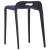 Scaune stivuibile 4 buc., negru, plastic GartenMobel Dekor