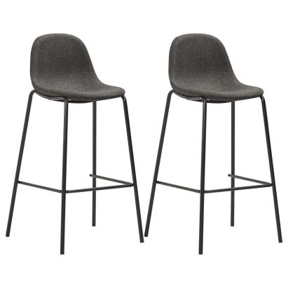 Scaune de bar, 2 buc., gri închis, material textil GartenMobel Dekor