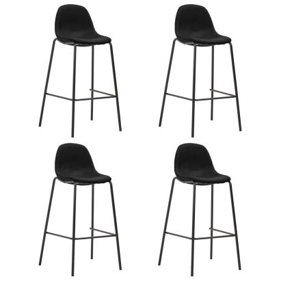 Scaune de bar, 4 buc., negru, material textil GartenMobel Dekor