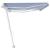 Copertină retractabilă manual, albastru și alb, 600x350 cm GartenMobel Dekor