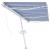 Copertină retractabilă manual, albastru și alb, 600x350 cm GartenMobel Dekor